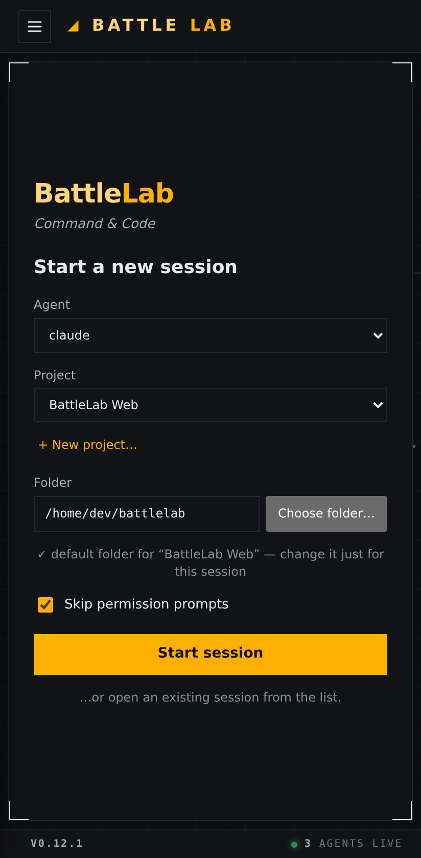BattleLab on mobile: the full deck of AI coding sessions on a phone
