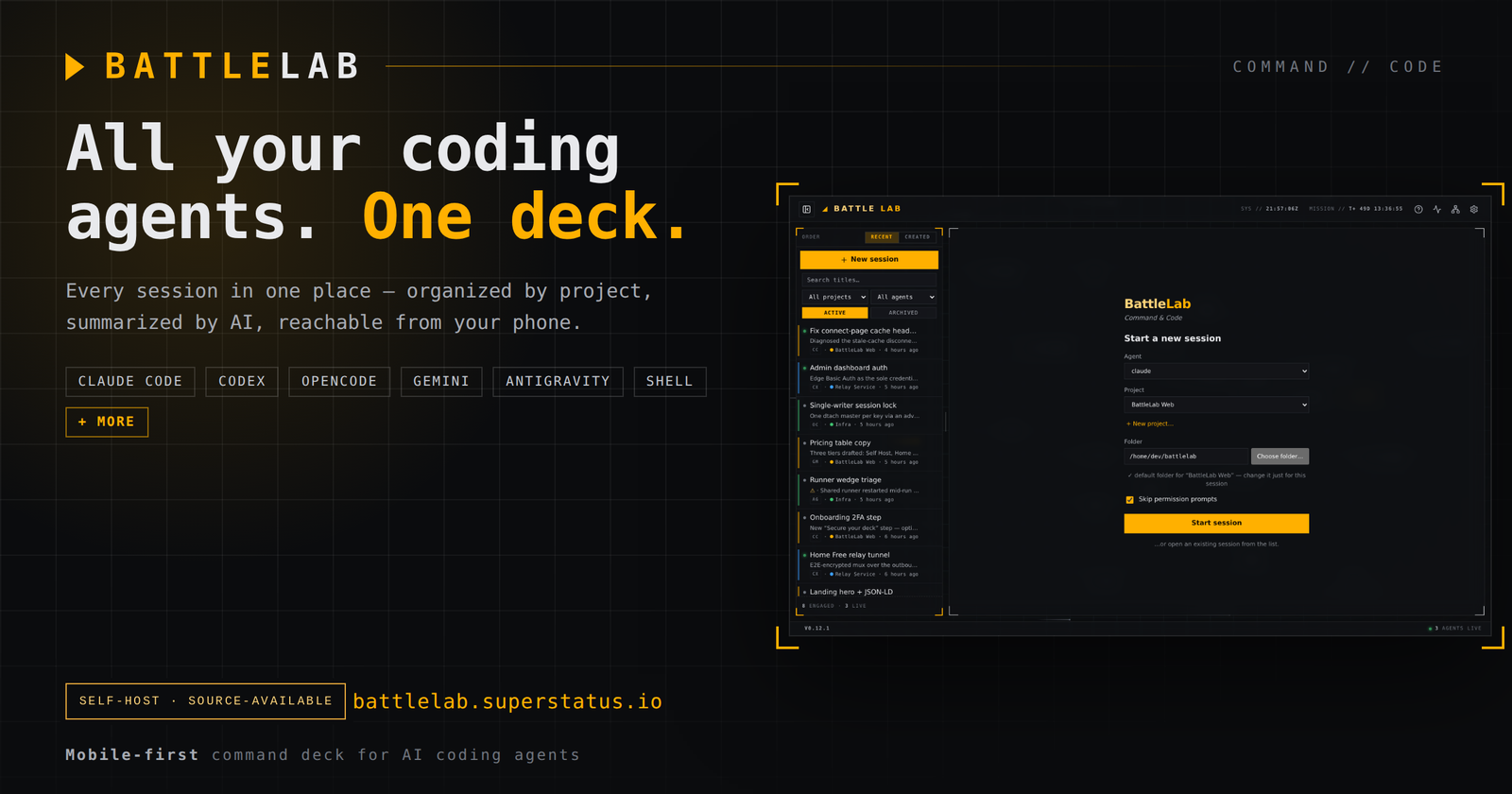 BattleLab: one deck for every AI coding agent