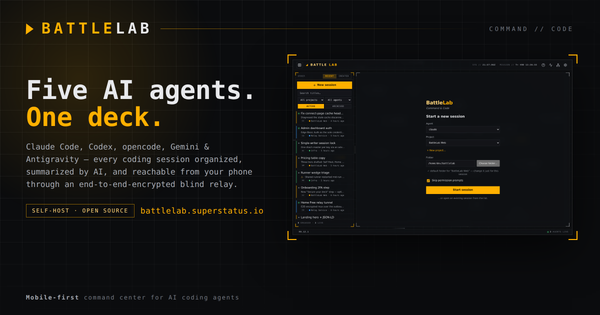 BattleLab: one deck for every AI coding agent